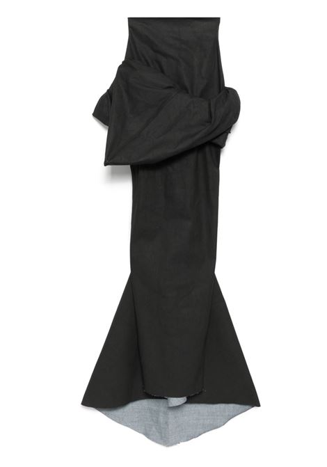 Gonna lunga con design drappeggiato in nero Rick owens - donna RICK OWENS | Gonne | RO02D3387SMT09